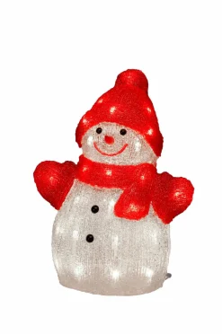 Utebelysning|Utebelysning|Jotex Snögubbe LED Höjd 32 Cm Klar/röd