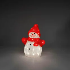 Utebelysning|Utebelysning|Jotex Snögubbe LED Höjd 32 Cm Klar/röd