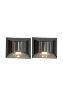 Utebelysning|Utebelysning|Jotex Solcells Vägglykta Wally 2 P Silver