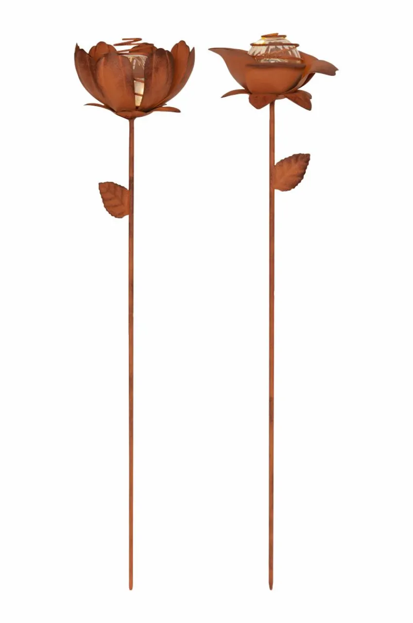 Utebelysning|Utebelysning|Jotex Solcellsdekoration Oxida Blomma 2-p Brun