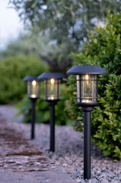 Utebelysning|Utebelysning|Jotex Solcells-Pollare Fride, 3 Pack Svart