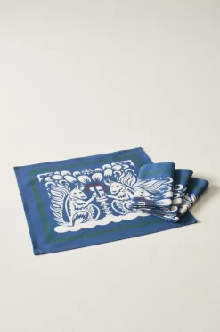 Servetter|Juldukning|Jotex SQUIRRELS Servett 4-pack Blå/vit
