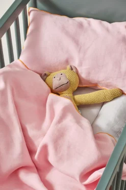 Barnsängkläder|Jotex STICH MINI Påslakanset Spjälsäng Bubbelgumsrosa