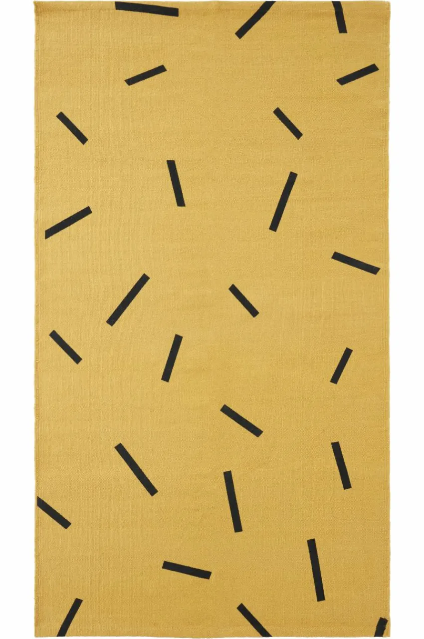 Barnmattor|Barnmattor|Jotex STICK Bomullsmatta 80x150 Cm Gul/svart