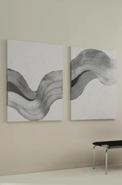 Posters & Tavlor|Jotex SWIRL Canvastavla 2-pack 90x120 Cm Vit/silver