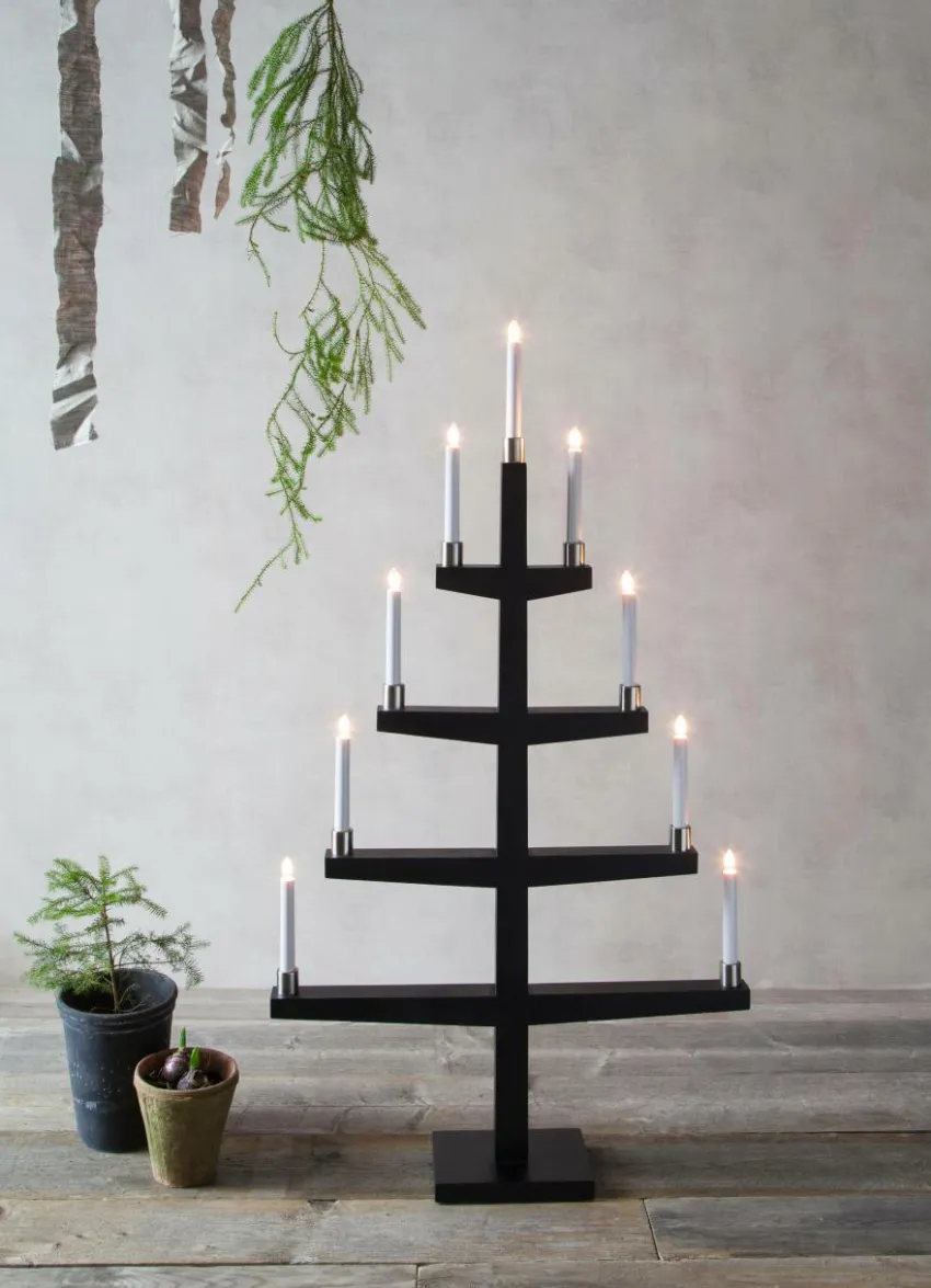 Julbelysning|Jotex TALL Elljusstake Svart