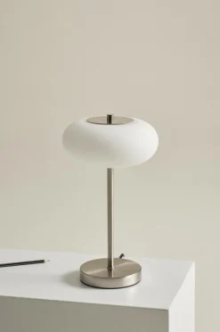 Bordslampor|Jotex THALIA Bordslampa Nickel satin/vit