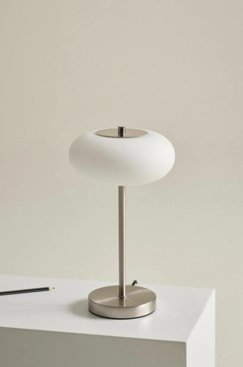 Bordslampor|Jotex THALIA Bordslampa Nickel satin/vit