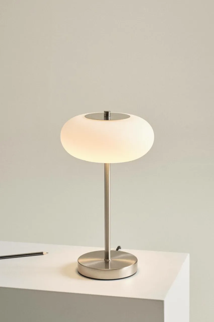 Bordslampor|Jotex THALIA Bordslampa Nickel satin/vit