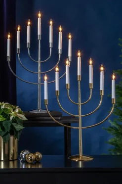 Julbelysning|Jotex TITUS Elljusstake LED Brass