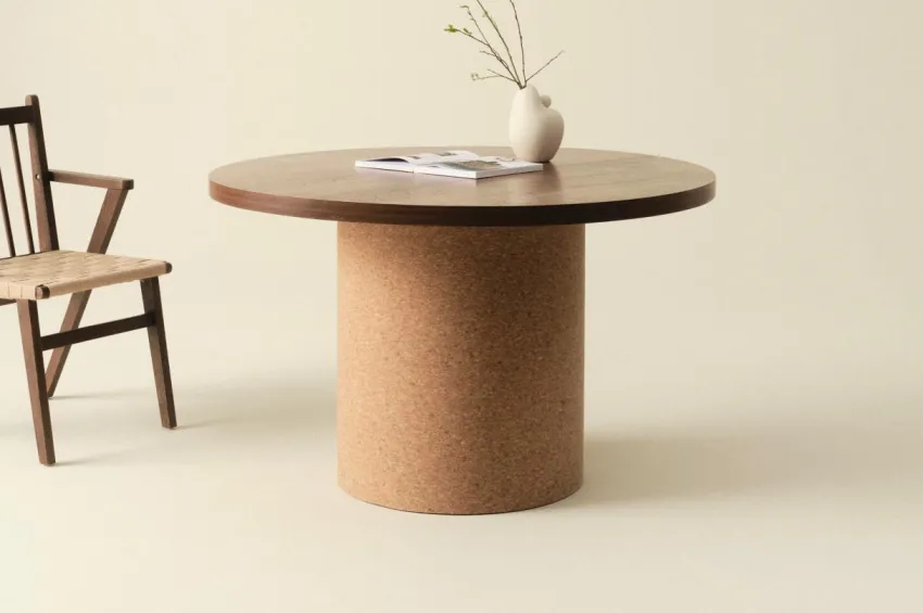 Bord|Jotex TOMAR Matbord ø 120 Cm Valnöt/Kork