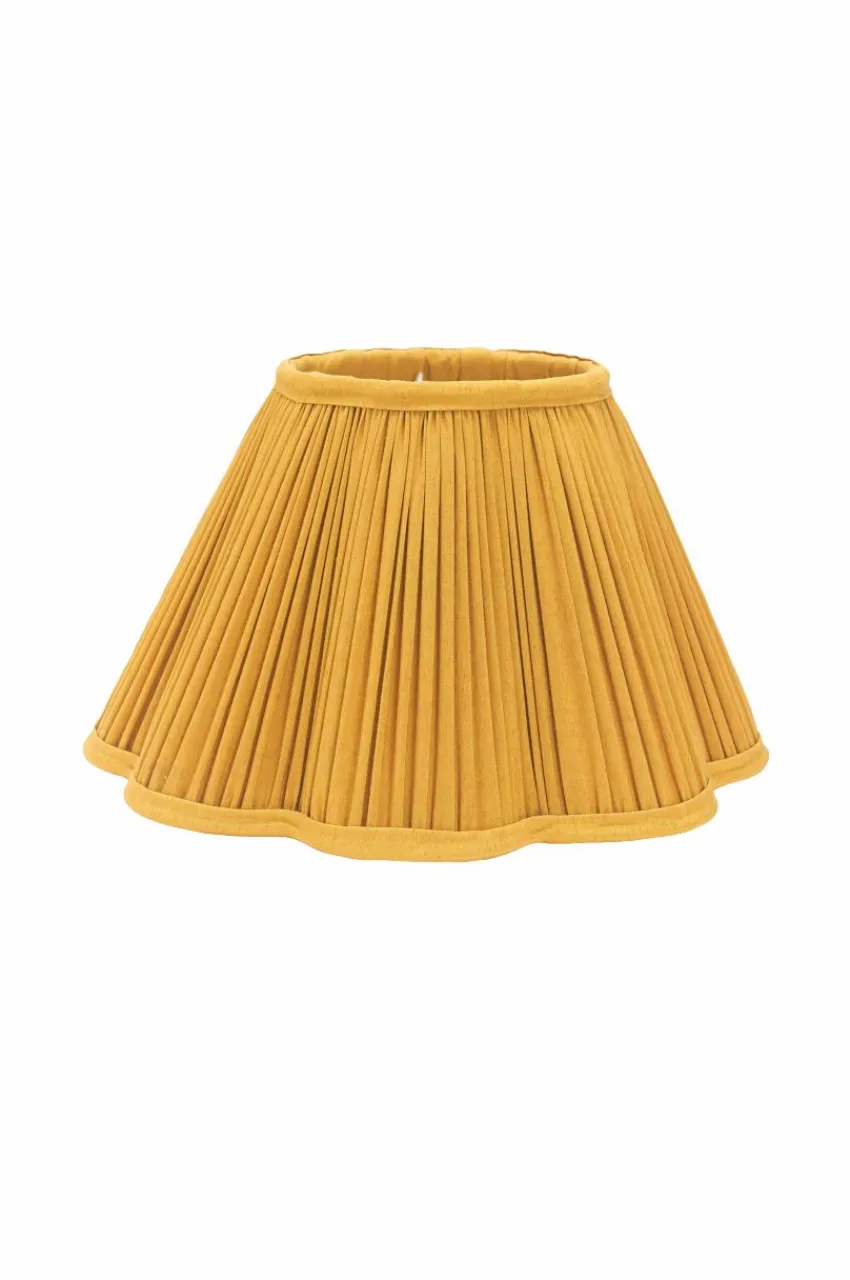 Lampskärmar|Jotex Toppringskärm Siv Plissé 35 Cm Senap