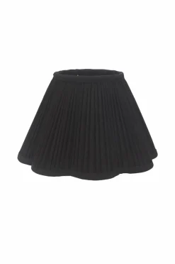 Lampskärmar|Jotex Toppringskärm Siv Plissé 35 Cm Svart