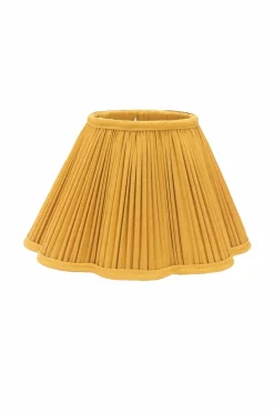 Lampskärmar|Jotex Toppringskärm Siv Plissé 25 Cm Senap