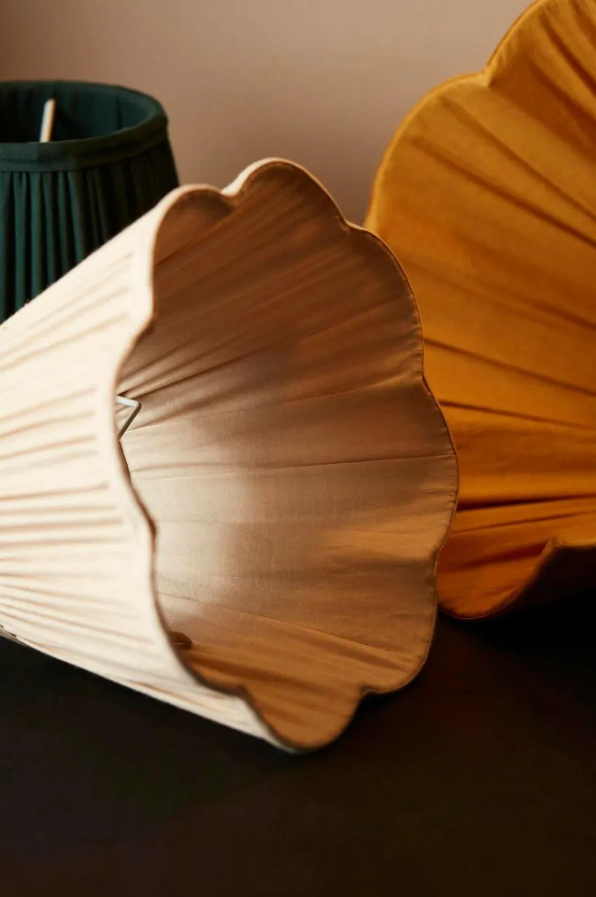 Lampskärmar|Jotex Toppringskärm Siv Plissé 25 Cm Senap