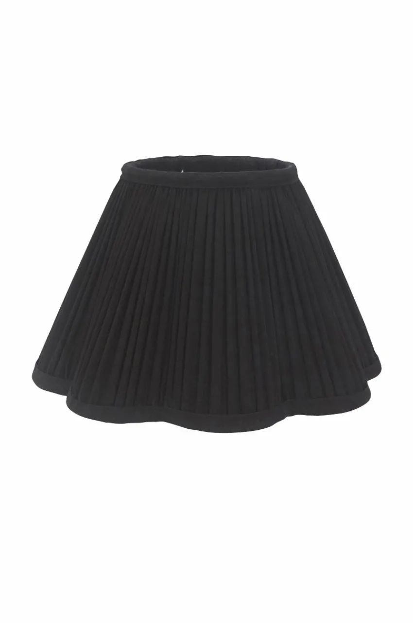 Lampskärmar|Jotex Toppringskärm Siv Plissé 25 Cm Svart