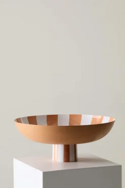 Prydnadssaker|Jotex TOWER STRIPES Dekorationsfat/skål ø 35,5 Cm Orange/vit