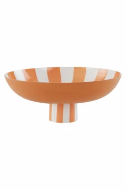 Prydnadssaker|Jotex TOWER STRIPES Dekorationsfat/skål ø 35,5 Cm Orange/vit