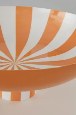 Prydnadssaker|Jotex TOWER STRIPES Dekorationsfat/skål ø 35,5 Cm Orange/vit