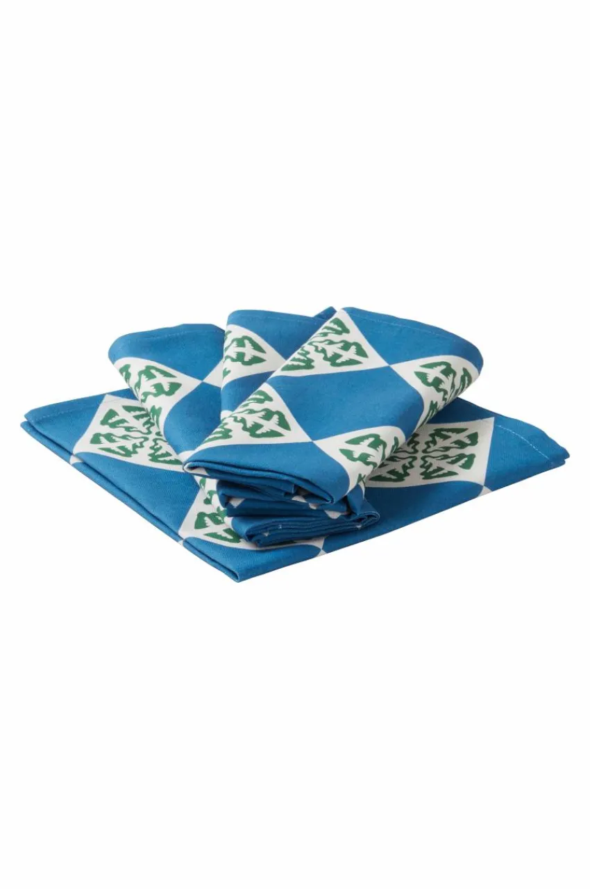 Servetter|Juldukning|Jotex TREELINE Servett 4-pack Blå/grön