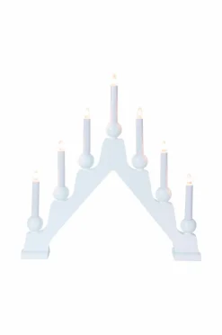 Julbelysning|Jotex Träljusstake Emma Vit