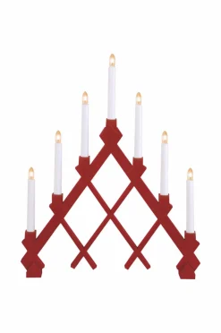 Julbelysning|Jotex Träljusstake RUT Röd