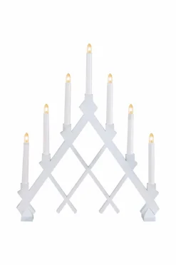 Julbelysning|Jotex Träljusstake RUT Vit