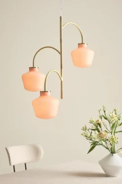 Taklampor|Jotex TROPEA Taklampa Borstad mässing/rosa