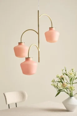 Taklampor|Jotex TROPEA Taklampa Borstad mässing/rosa