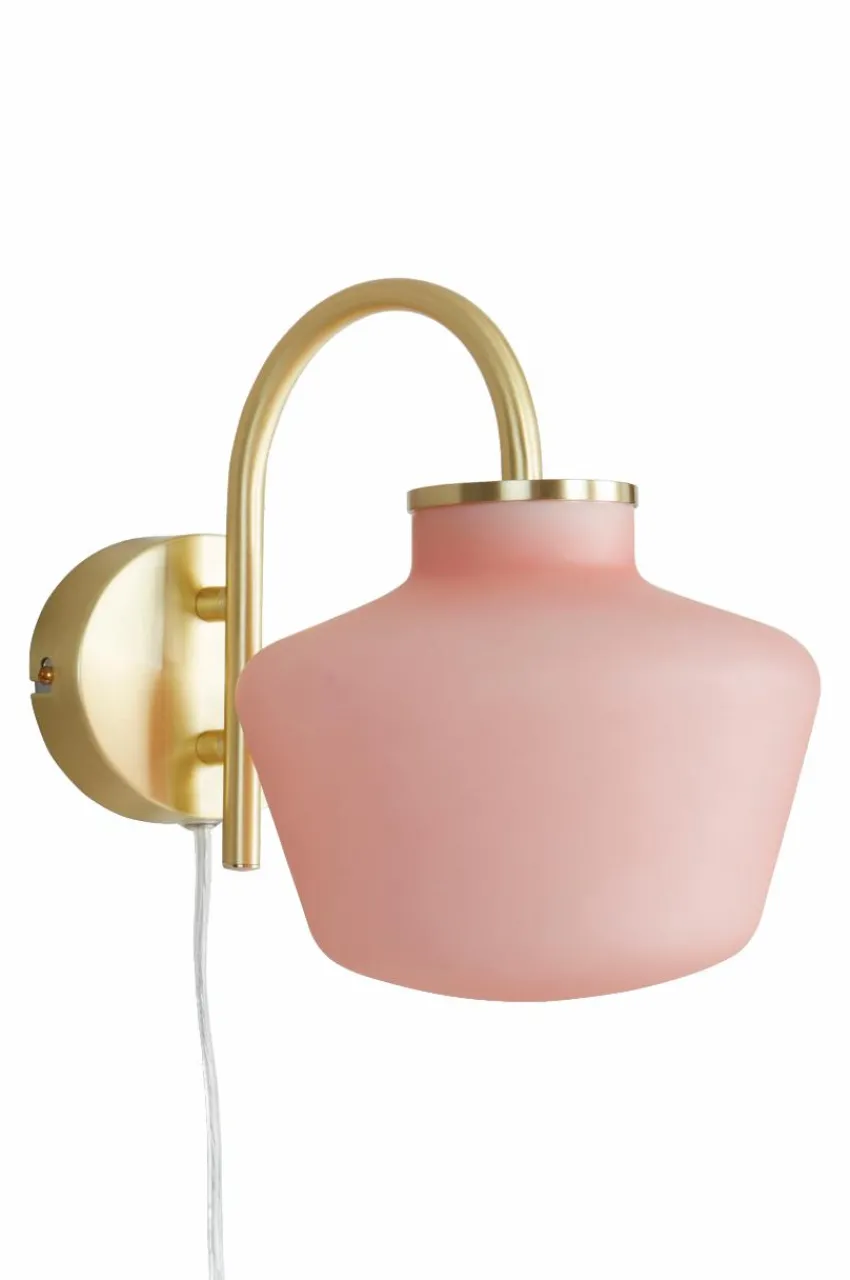 Vägglampor|Jotex TROPEA Vägglampa Mässing/rosa