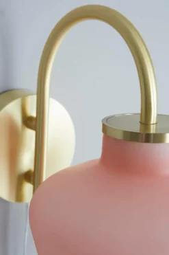 Vägglampor|Jotex TROPEA Vägglampa Mässing/rosa