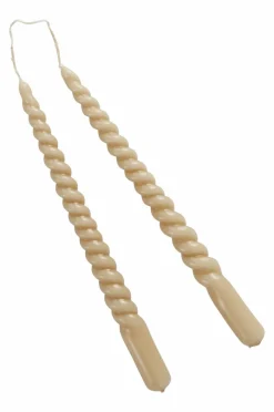 Ljus|Juldekoration|Jotex TWISTER Ljus 2-pack Sandfärgad