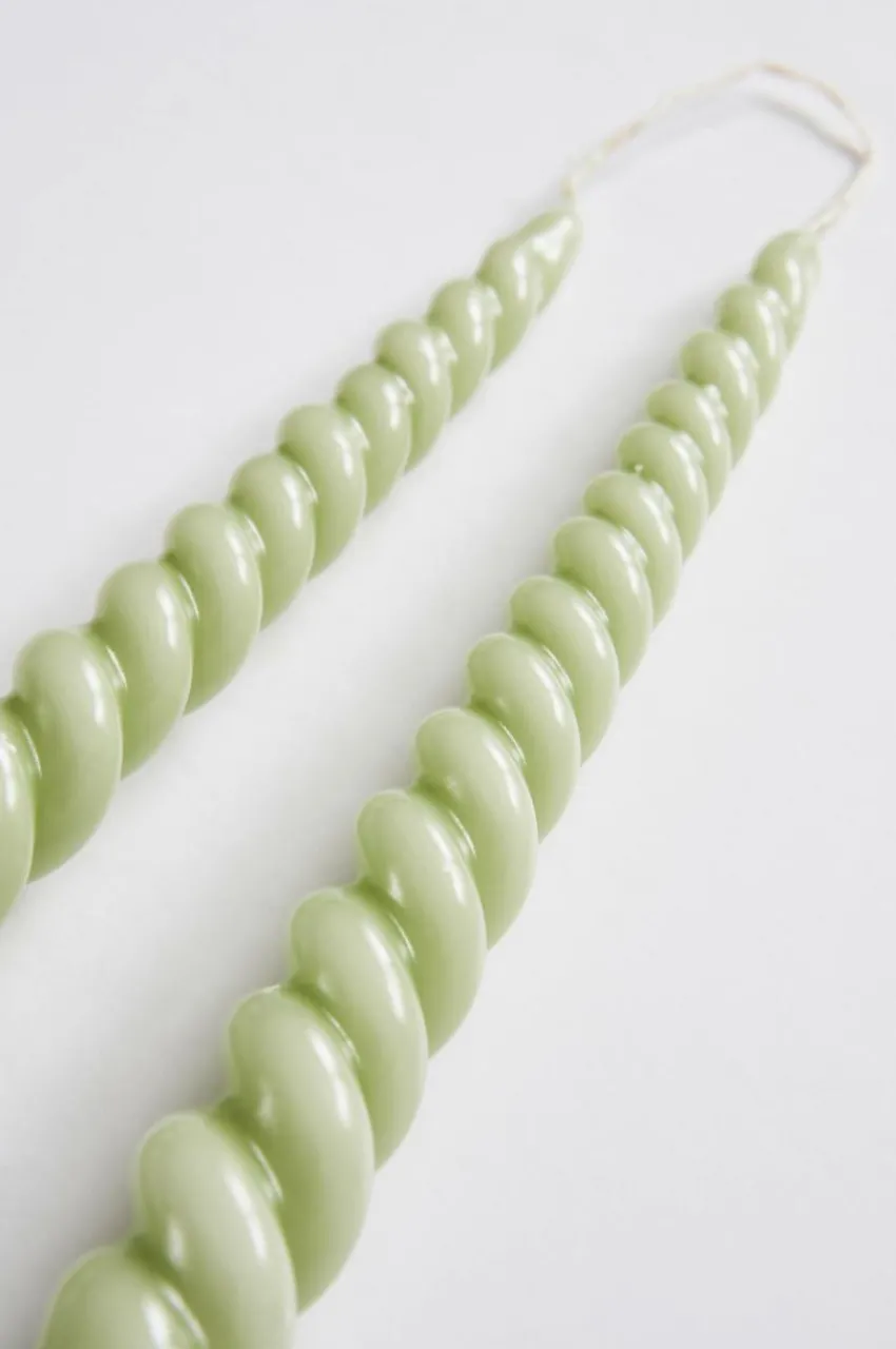 Ljus|Juldekoration|Jotex TWISTER Ljus 2-pack Vårgrön