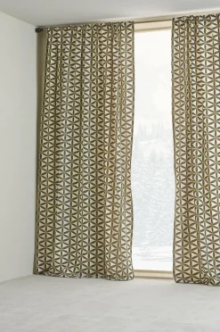 Julgardiner|Multifunktionsgardiner|Jotex VALERIA Multifunktionsgardin 2-pack Grön/beige