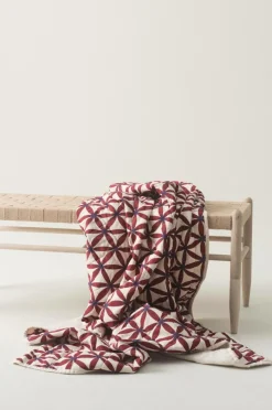 Plädar & Filtar|Julkuddar & Julplädar|Jotex VALERIA Pläd Röd/beige