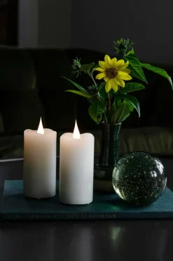 Ljus|Jotex Vaxljus 5x10cm LED 2st Gräddvitt