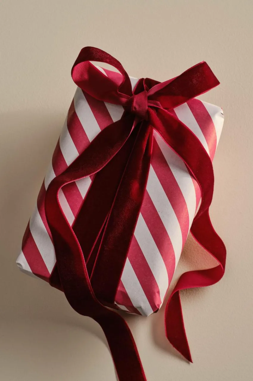 Presentpapper & Snöre|Jotex VELVETY Sammetsband Vinröd