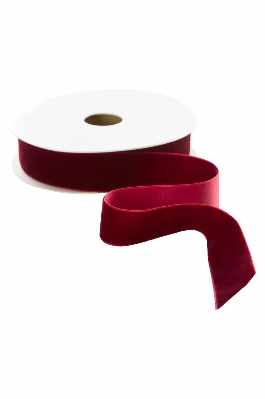 Presentpapper & Snöre|Jotex VELVETY Sammetsband Vinröd
