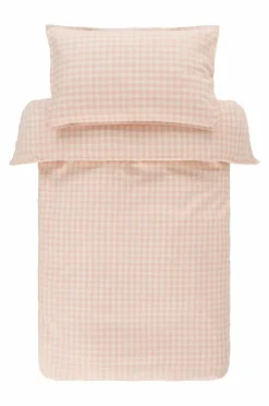 Barnsängkläder|Jotex VERMONT MINI Påslakanset Spjälsäng - Ekologisk Rosa/creme