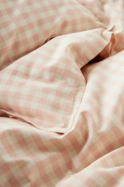 Barnsängkläder|Jotex VERMONT MINI Påslakanset Spjälsäng - Ekologisk Rosa/creme
