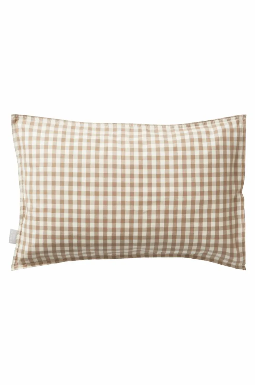Barnsängkläder|Jotex VERMONT MINI örngott 55x35 Cm - Ekologisk Brun/vit rutig