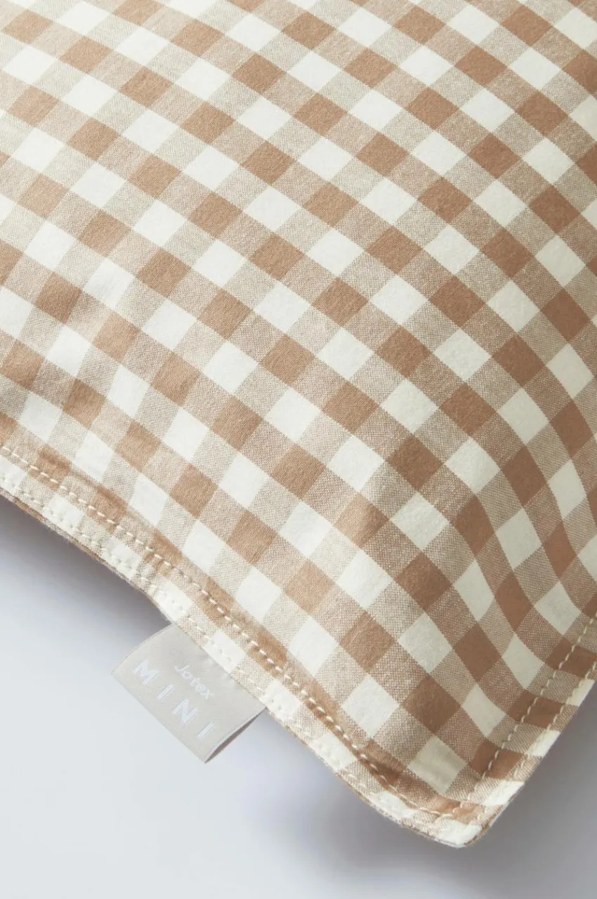 Barnsängkläder|Jotex VERMONT MINI örngott 55x35 Cm - Ekologisk Brun/vit rutig