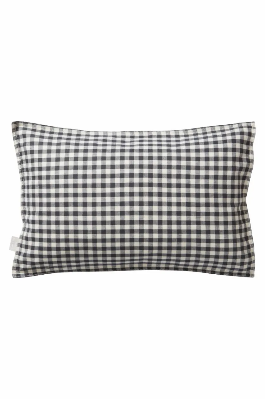 Barnsängkläder|Jotex VERMONT MINI örngott 55x35 Cm - Ekologisk Svart/vit rutig