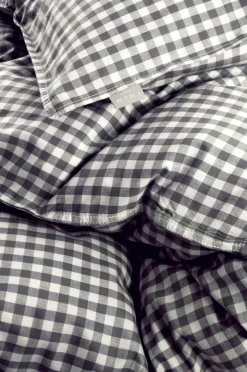 Påslakanset|Jotex VERMONT Påslakanset Enkelsäng - Ekologisk Svart/vit rutig