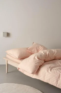 Påslakanset|Jotex VERMONT Påslakanset Enkelsäng - Ekologisk Rosa/creme