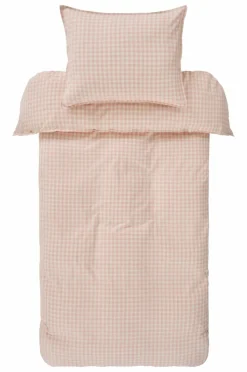 Påslakanset|Jotex VERMONT Påslakanset Enkelsäng - Ekologisk Rosa/creme
