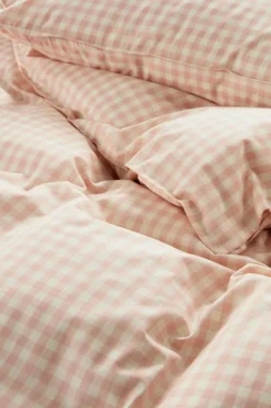 Påslakanset|Jotex VERMONT Påslakanset Enkelsäng - Ekologisk Rosa/creme