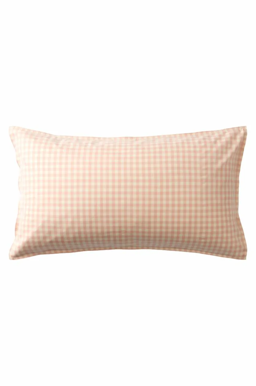 Barnsängkläder|Jotex VERMONT örngott 90x50 Cm - Ekologisk Rosa/creme