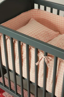 Barnsängkläder|Jotex VERMONT Spjälsängsskydd - Ekologisk Rosa/creme