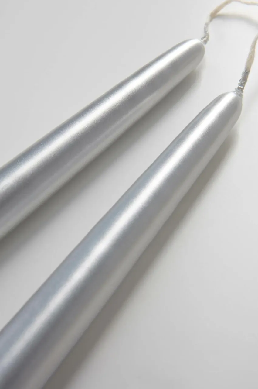 Ljus|Juldekoration|Jotex VICKAN METALLIC Antikljus 2-pack - Höjd 35 Cm Silver